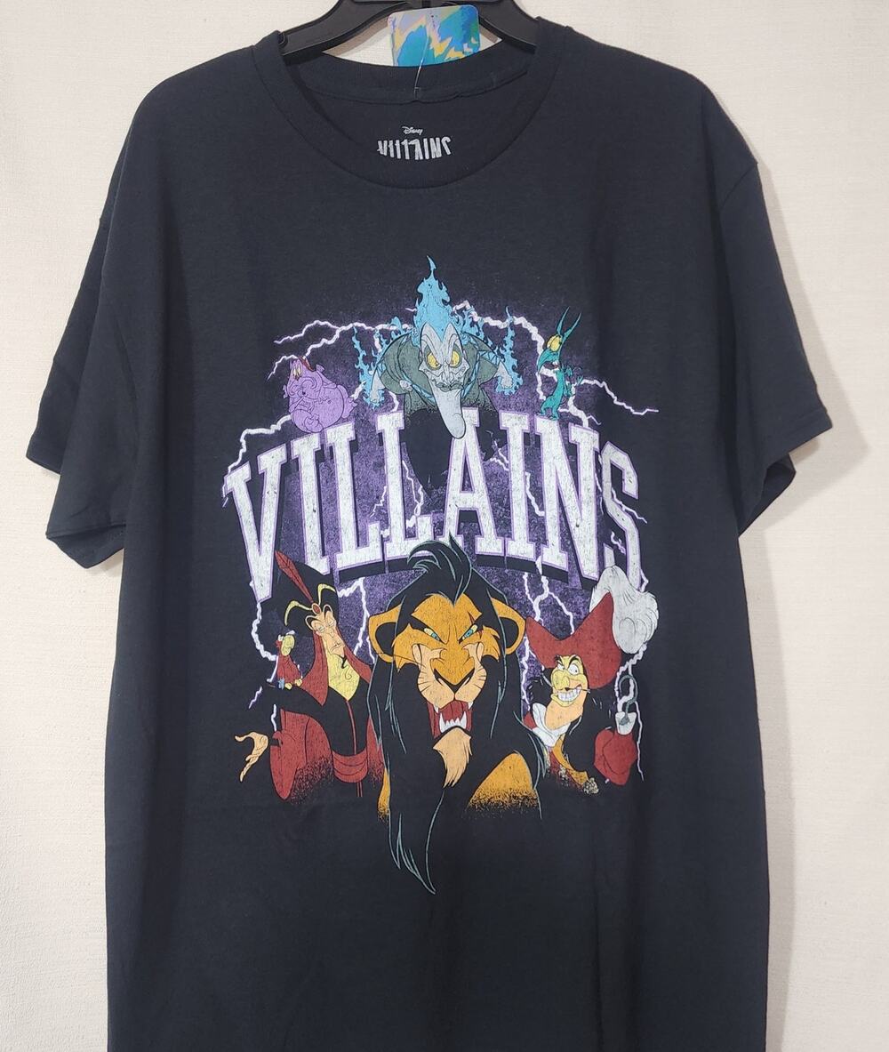 Disney villains men's large black shirt NWT
